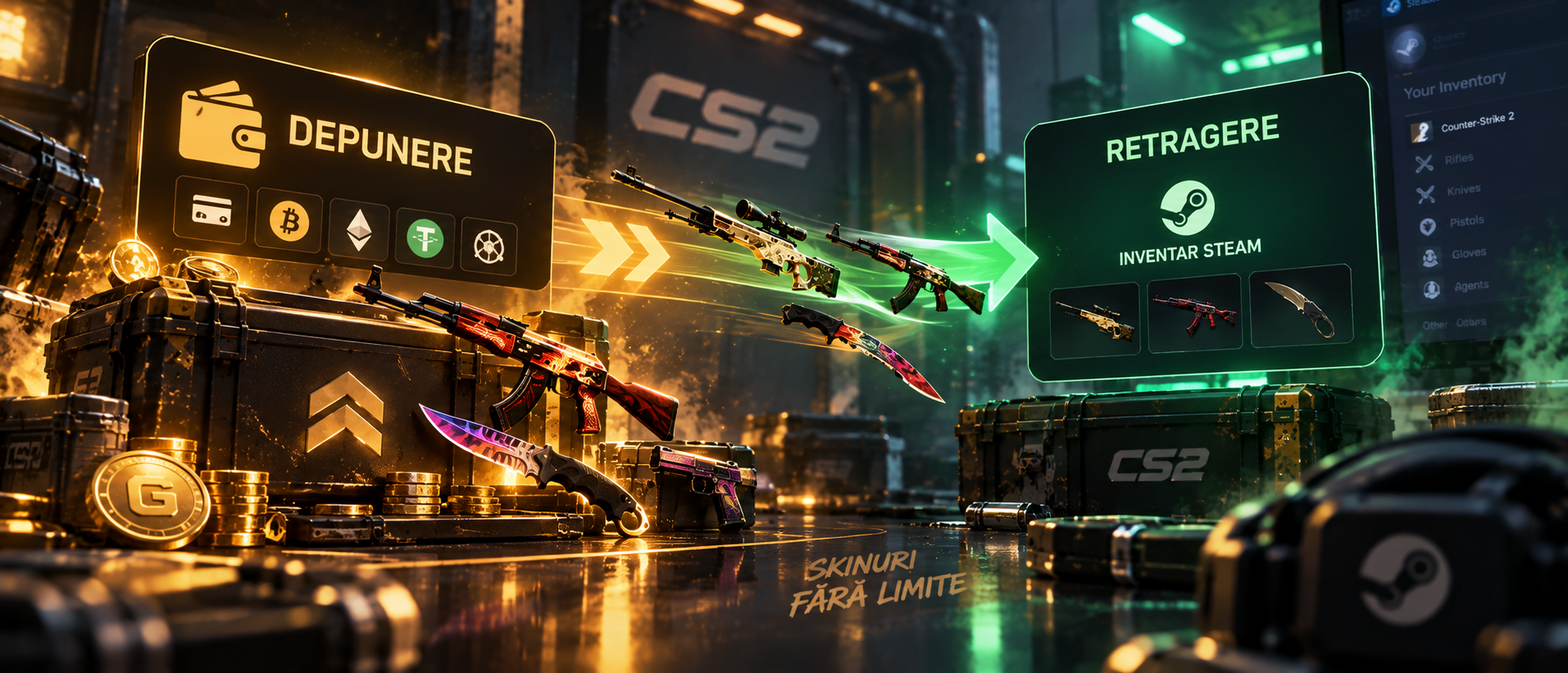 Depunere și retragere pentru skin-uri CS2